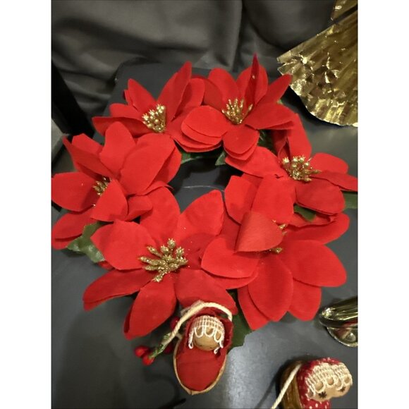 Lot Vintage Lot of Christmas Ornaments Animals Angels House Star Gold Metal Wood - Picture 12 of 16